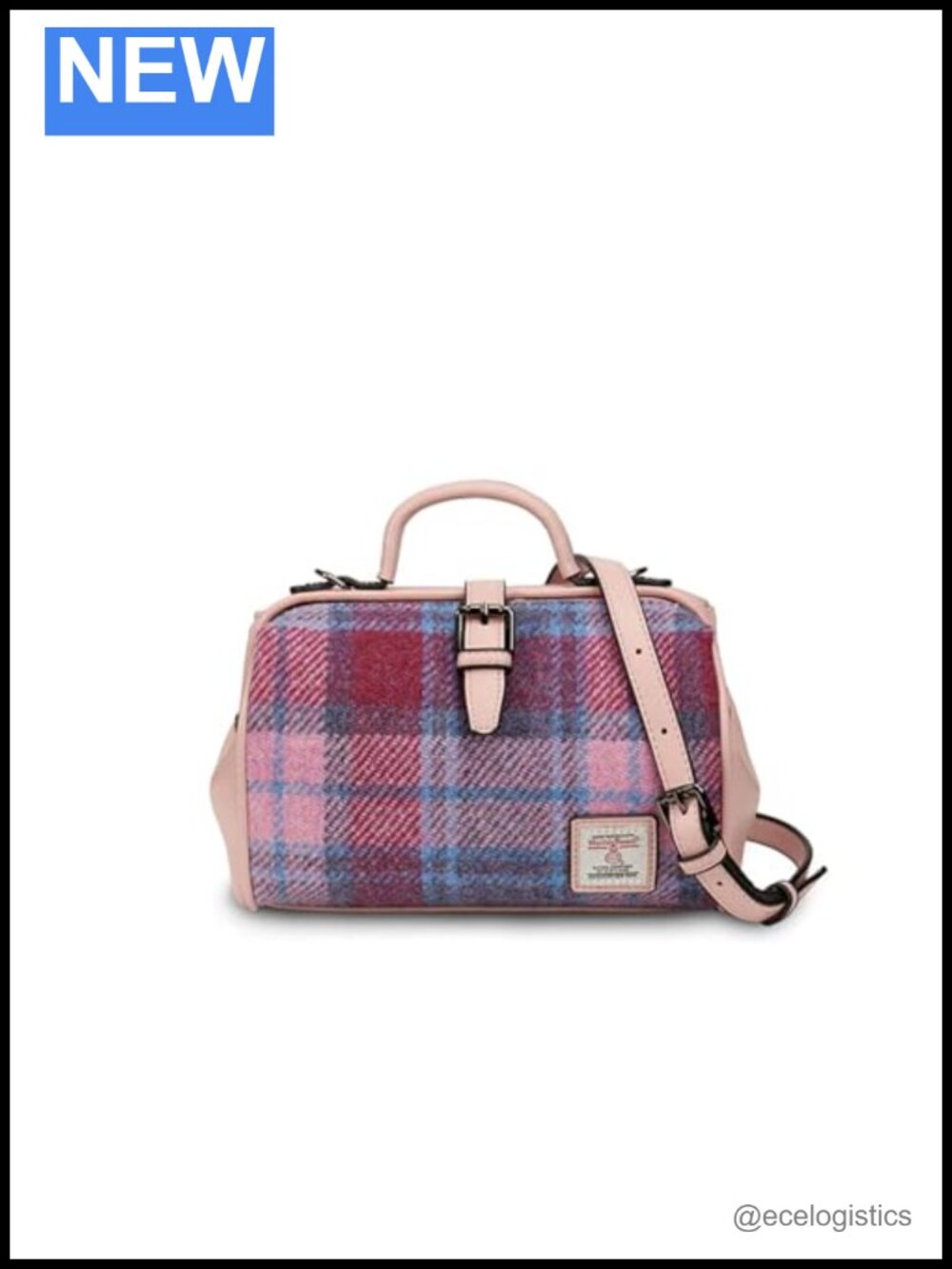 Harris Tweed Medium Doctor Bag Vegan Leather Shoulder Handbag
